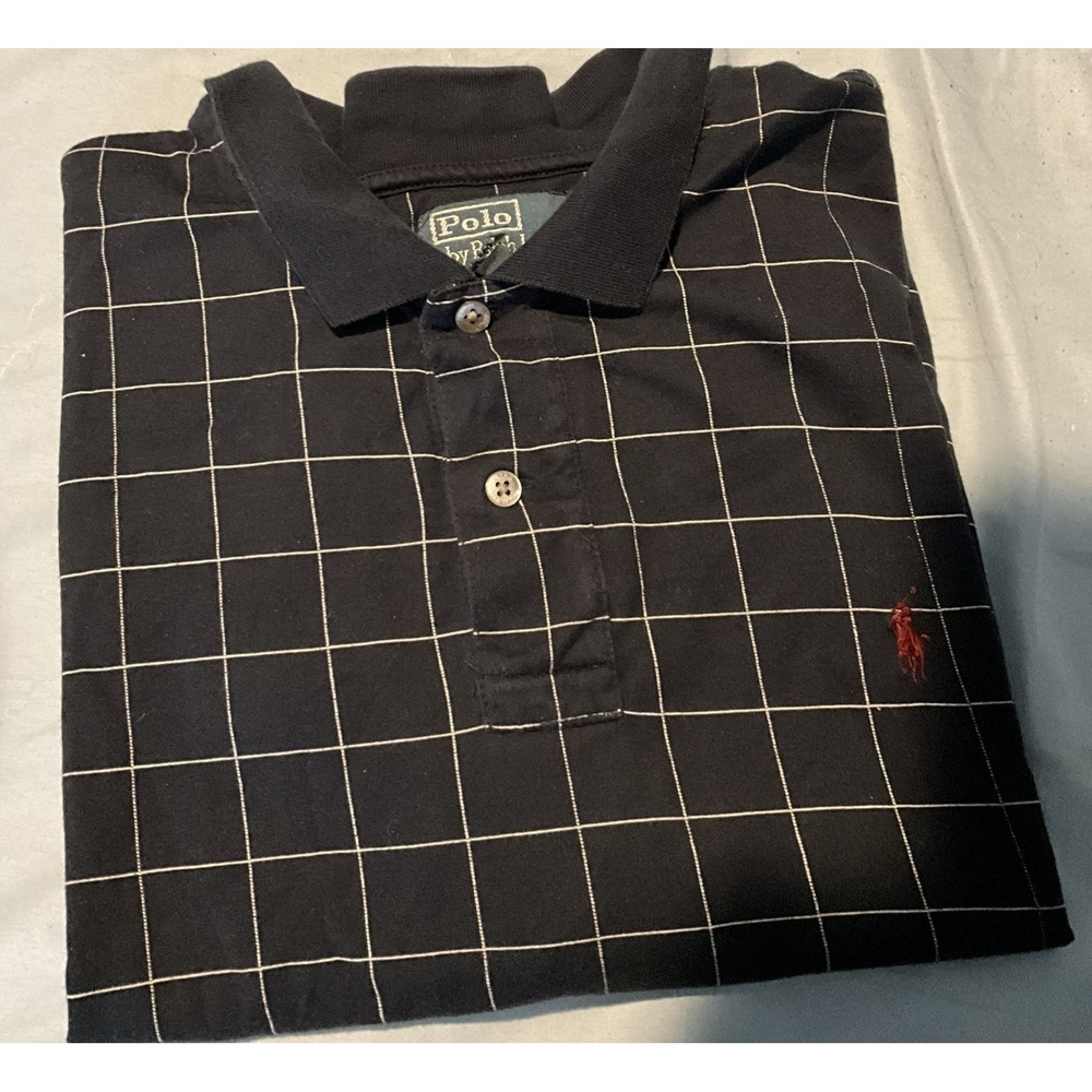 Polo By Ralph Lauren Golf Pullover 1/4 Button Collar Blue Red Pony Men's 2XL‎